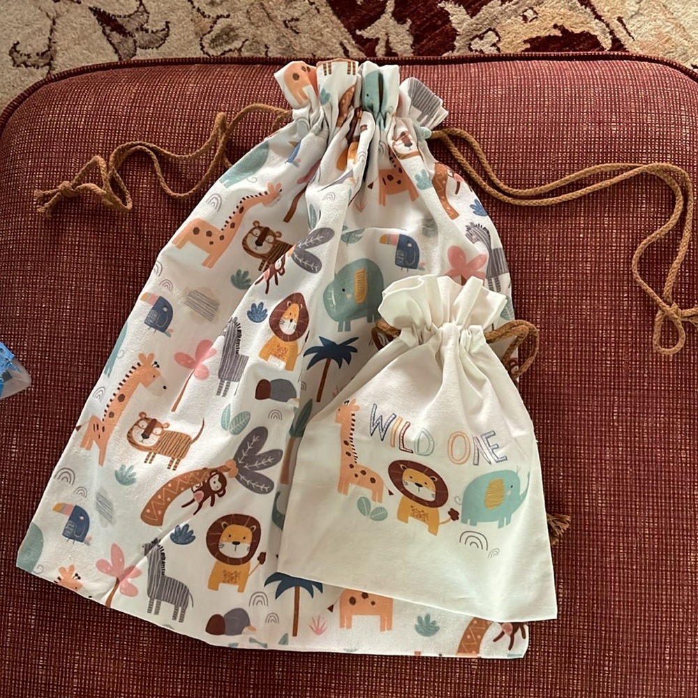 Animal Print Kids Drawstring Bag